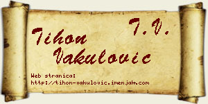 Tihon Vakulović vizit kartica
